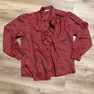 Red and Black Striped Blouse 12
